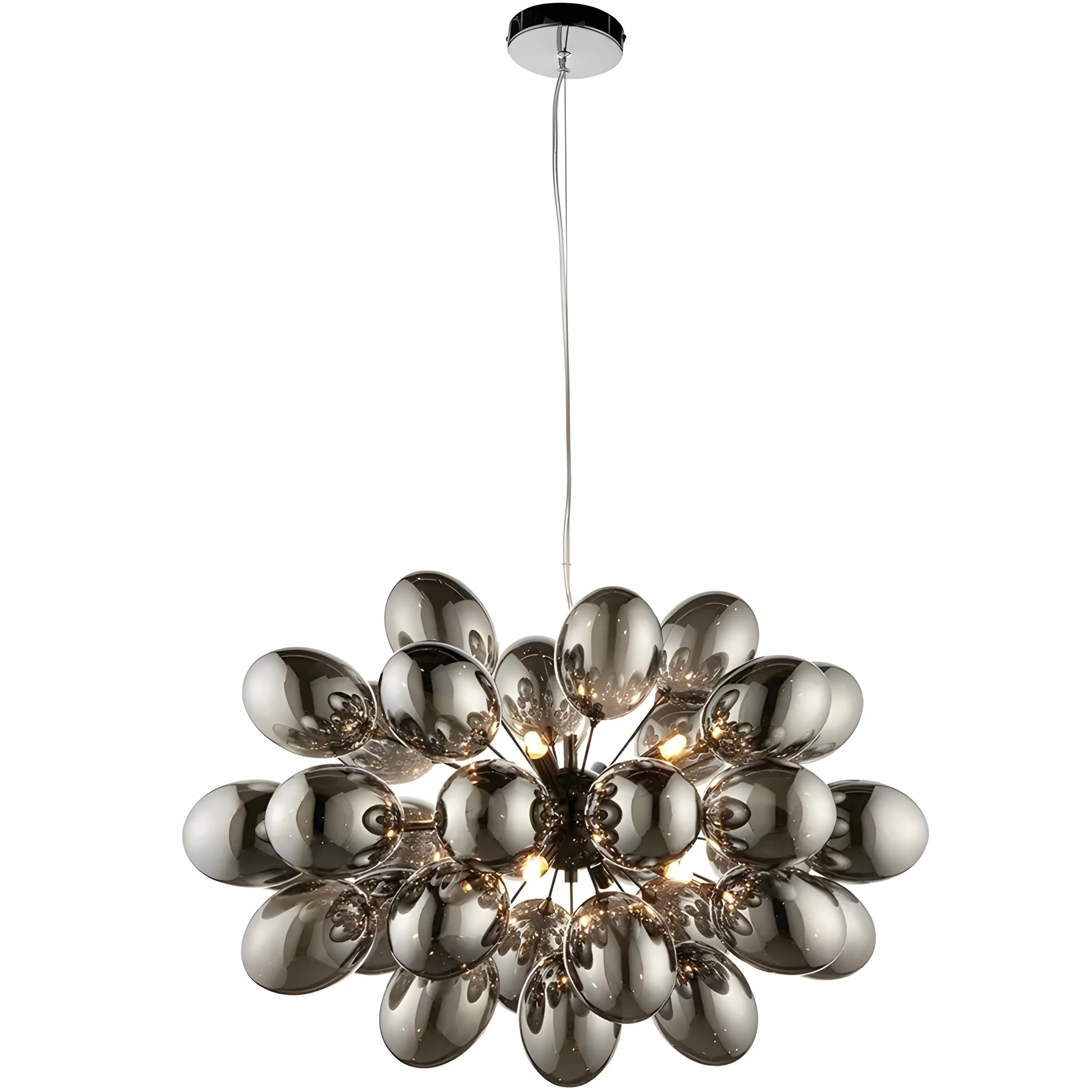 Black Grape Glass Chandelier | Luxury Interior Designer Ceiling Light Fixtures for Dining Room Kitchen
