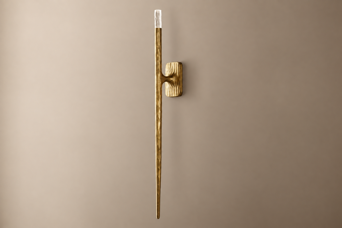 Long Copper Stick Wall Sconce | Tall Linear Crystal-tip 92cm Modern Minimalist Hallway Casalolalights Luxury Lamps