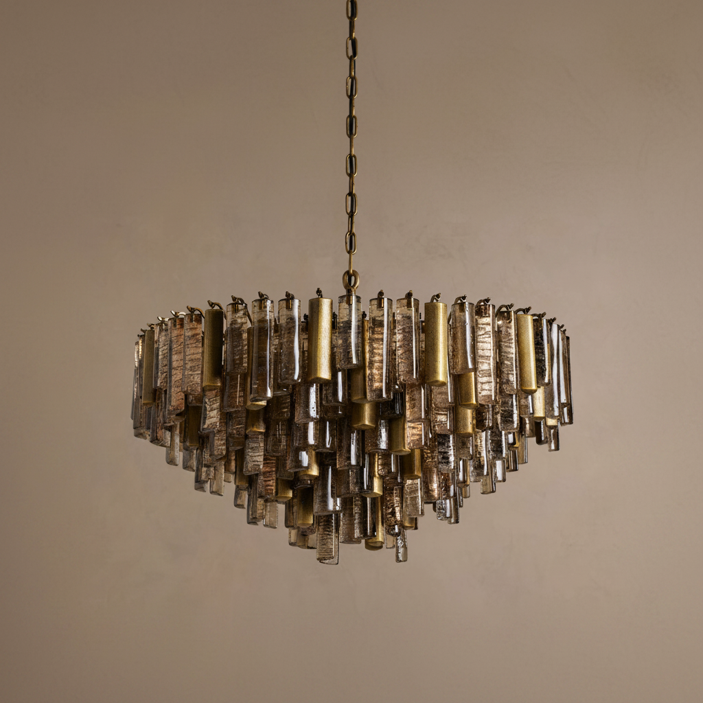 The Lucent Chandelier | Cast Glass & Brass | CLND012