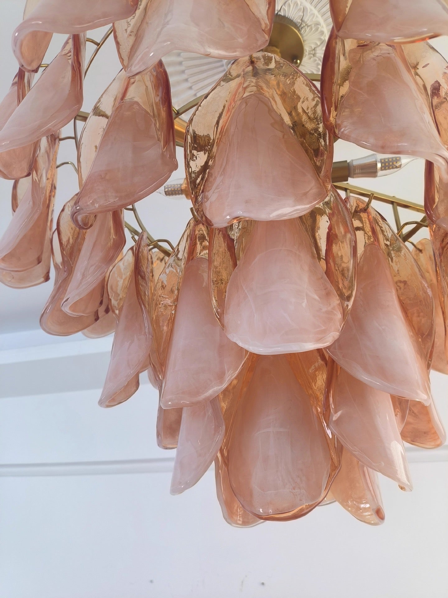 Modern Glass and Brass Chandelier for Living Room or Bedroom Round Ceiling Light in 60 Cm 80 Size Casalolalights Luxury