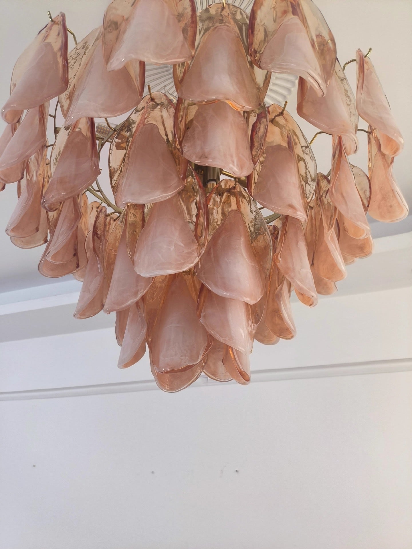 Modern Glass and Brass Chandelier for Living Room or Bedroom Round Ceiling Light in 60 Cm 80 Size Casalolalights Luxury