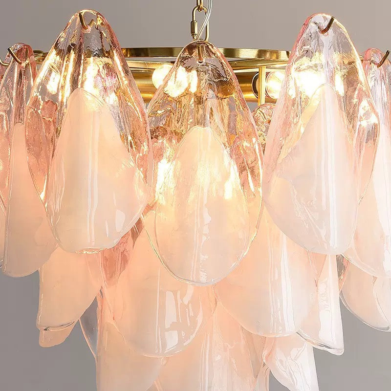 Modern Glass and Brass Chandelier for Living Room or Bedroom Round Ceiling Light in 60 Cm 80 Size Casalolalights Luxury