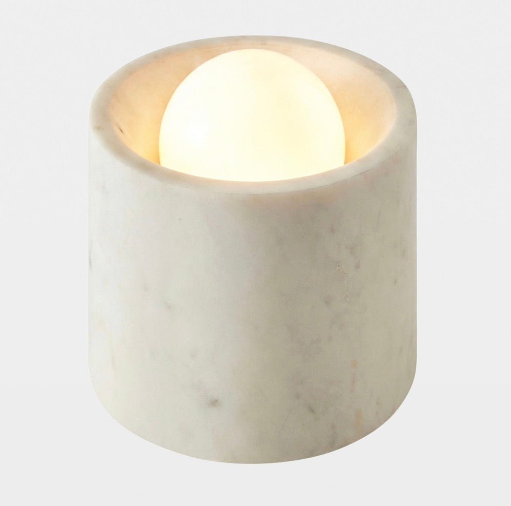 Genuine Marble & Frosted Glass Wall Sconce | White Beige or Gray Vanity Pair Bedside Soft Glow Casalola Lights Luxury