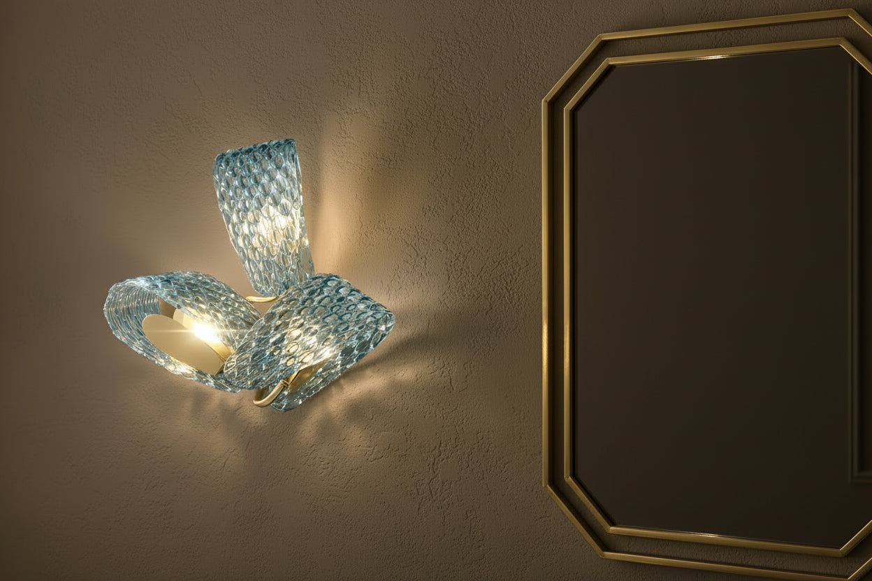 LUXMUR BLUE CRYSTAL WALL SCONCES