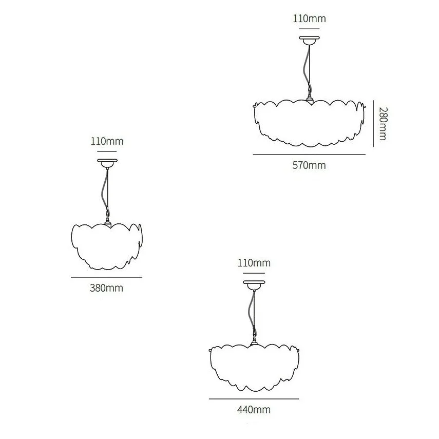 Luxurious Round Chandelier | Layered Scale Pattern | Glass or Ceramic | White | Semi-flush Mount