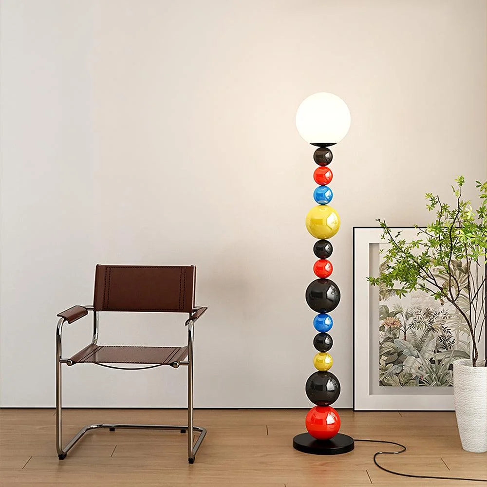 Modern Multicolor Sphere Floor Lamp – Creative Art Deco Lighting for Living Room or Bedroom