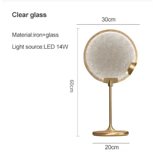 Mansiero Green Brass Glass Table Lamp for Bedroom Living Room