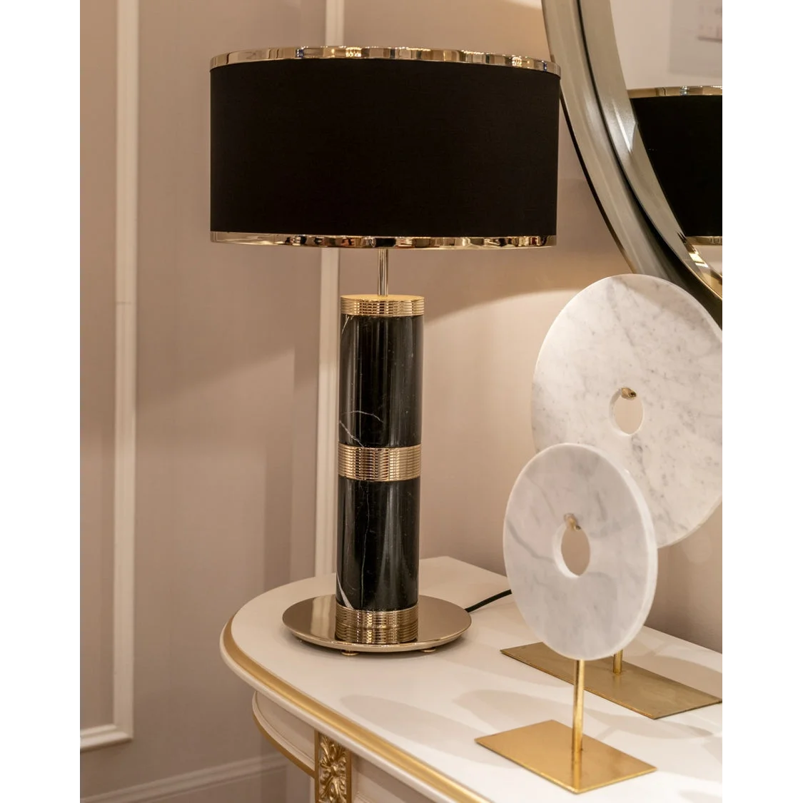Marble & Brass Table Lamp | Timeless Designer Accent - Sparta