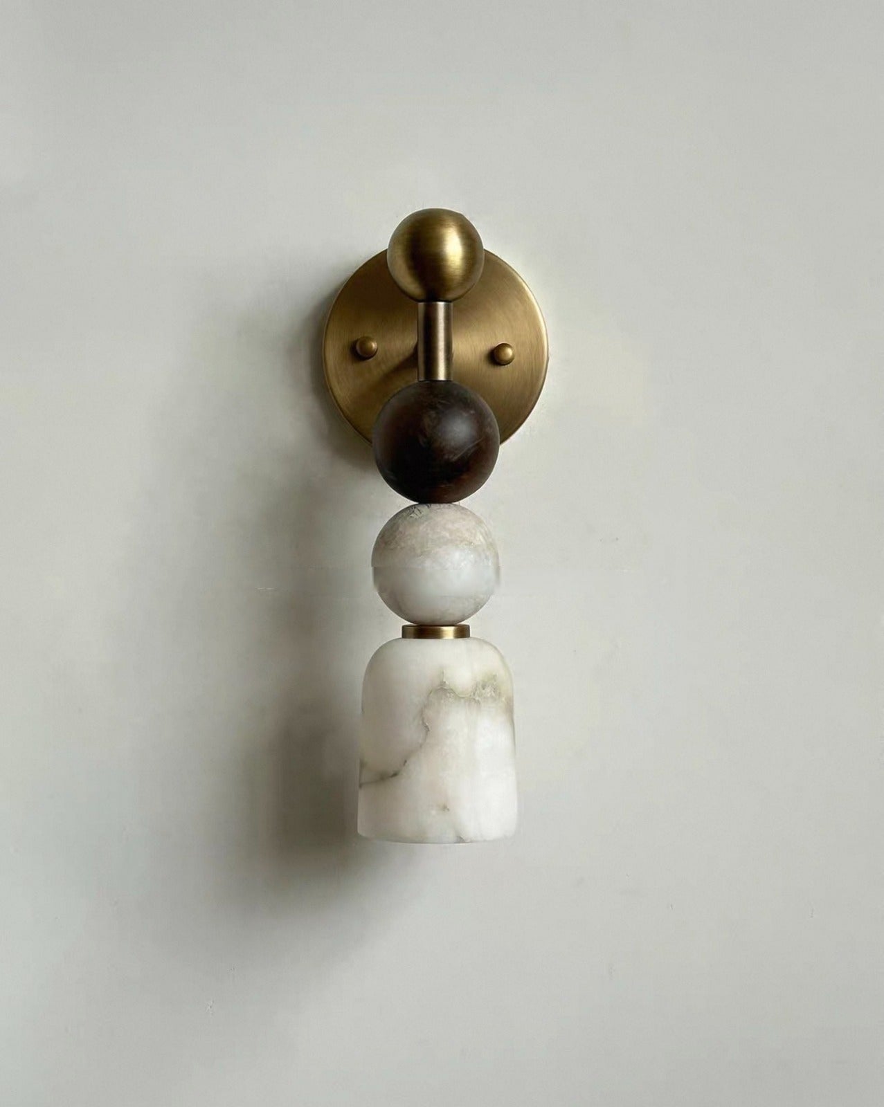 Marble and Brass Wall Sconce – Alabaster Bedside & Hallway Light Casalolalights Luxury Lamps for Interior Designers