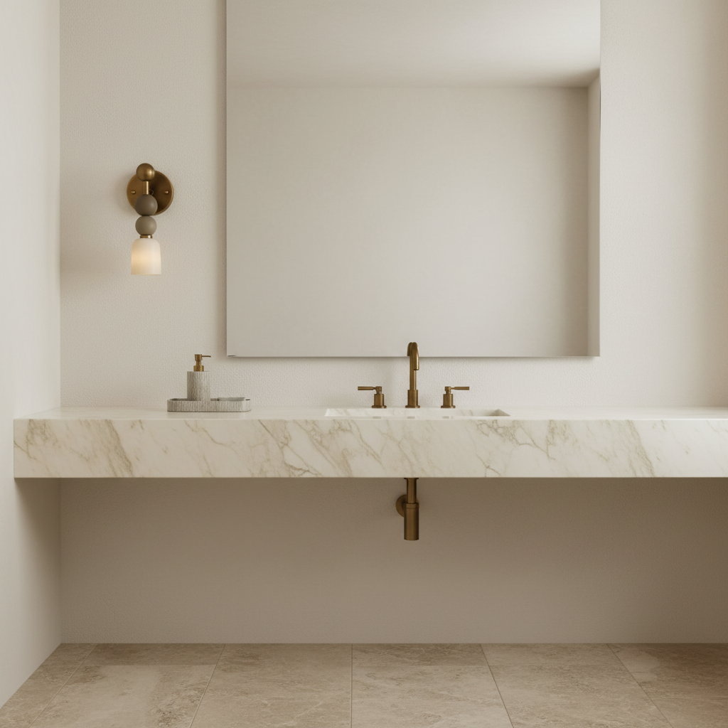 MARBLE AND BRASS WALL SCONCE | CLSUPQ75