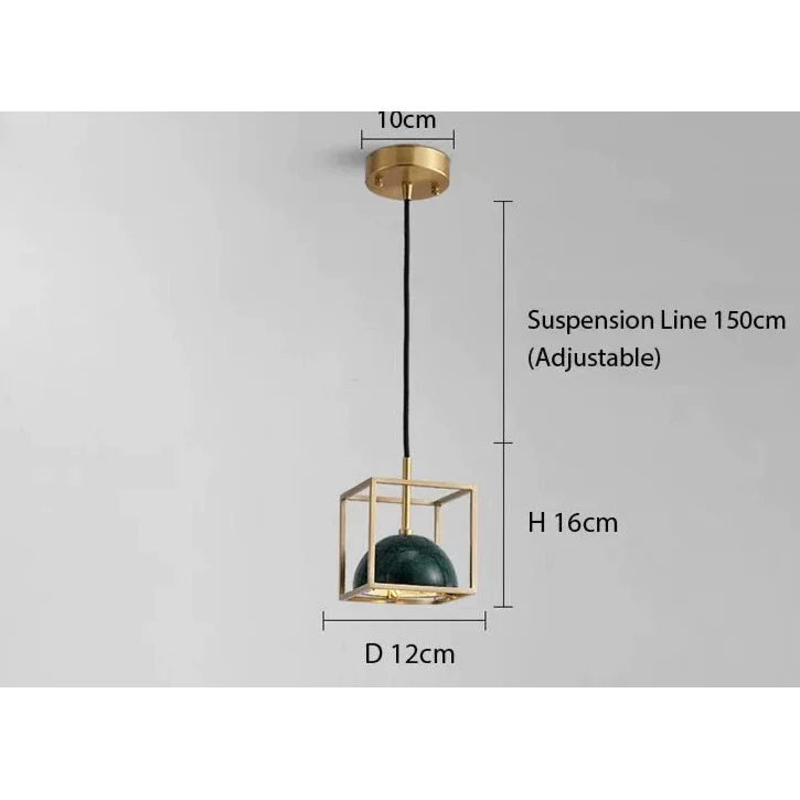 Marble Copper Cord Pendant Lights for Bedside Kitchen Dining Room