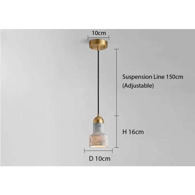 Solid Marble Pendant Light | Contemporary Art Deco | Brushed Copper Geometric | Casalola Lights Casalolalights Luxury