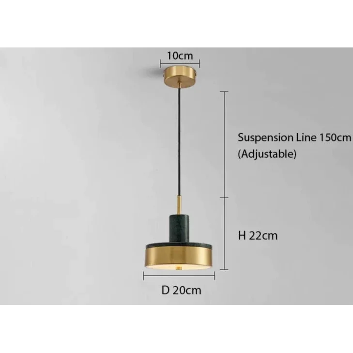 Solid Marble Pendant Light | Contemporary Art Deco | Brushed Copper Geometric | Casalola Lights Casalolalights Luxury