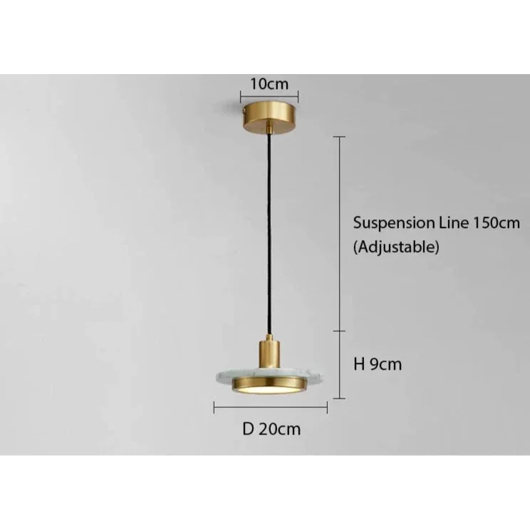 Solid Marble Pendant Light | Contemporary Art Deco | Brushed Copper Geometric | Casalola Lights Casalolalights Luxury