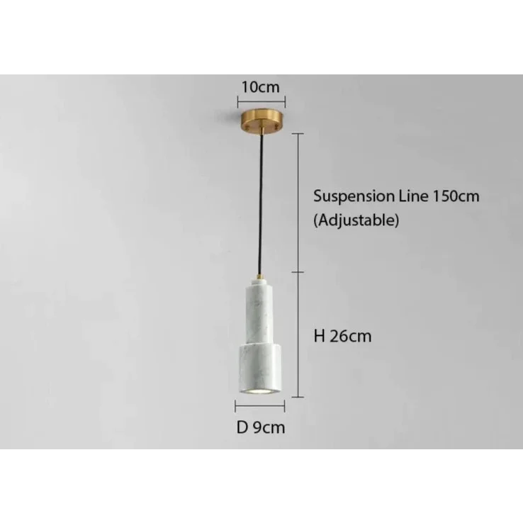 Solid Marble Pendant Light | Contemporary Art Deco | Brushed Copper Geometric | Casalola Lights Casalolalights Luxury