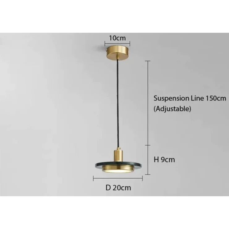 Solid Marble Pendant Light | Contemporary Art Deco | Brushed Copper Geometric | Casalola Lights Casalolalights Luxury