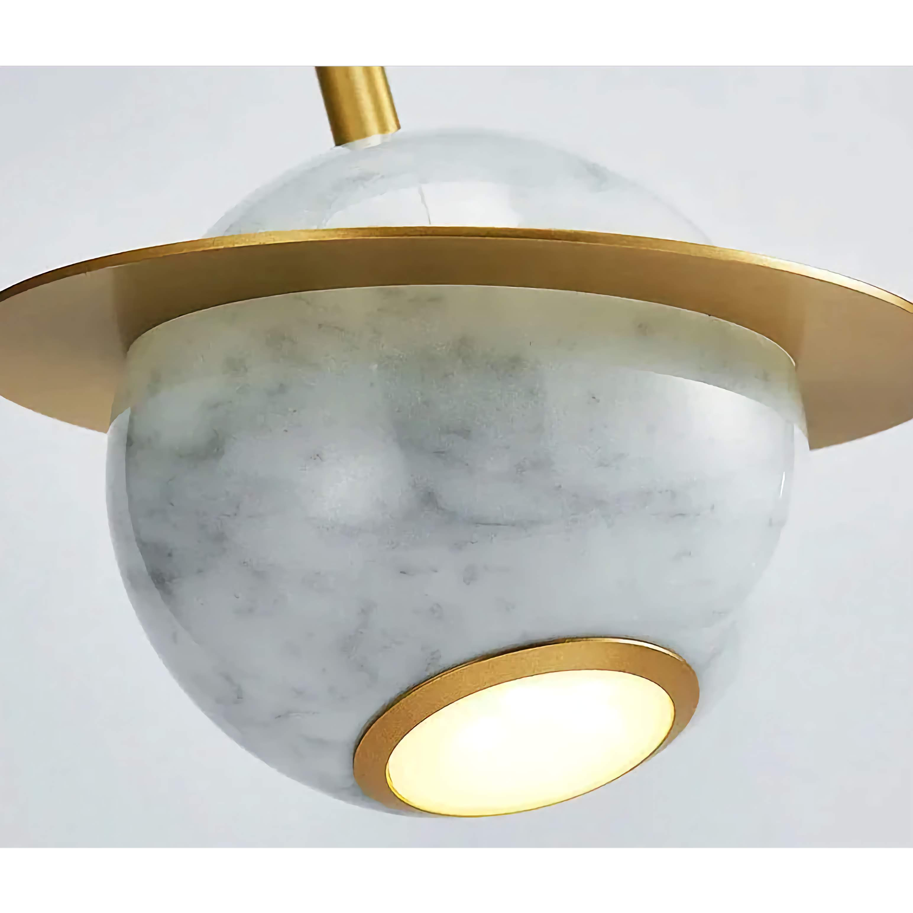 Solid Marble Pendant Light | Contemporary Art Deco | Brushed Copper Geometric | Casalola Lights Casalolalights Luxury