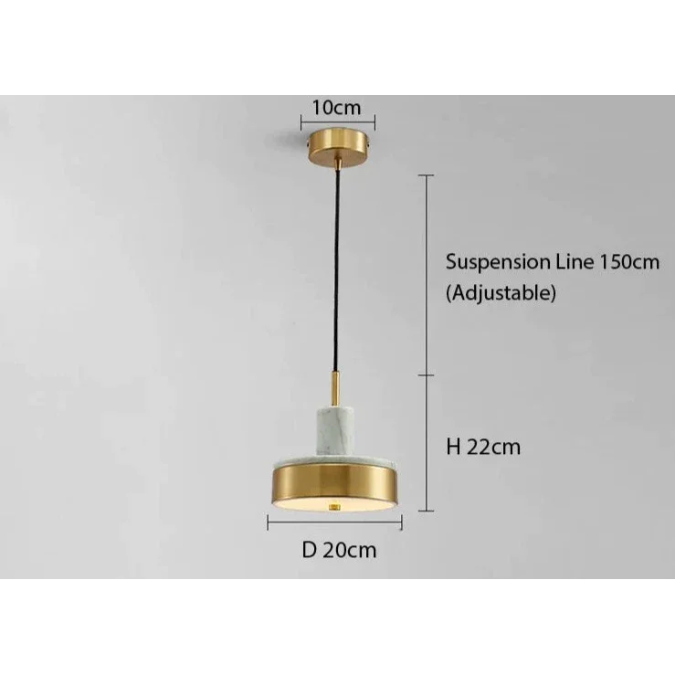 Solid Marble Pendant Light | Contemporary Art Deco | Brushed Copper Geometric | Casalola Lights Casalolalights Luxury