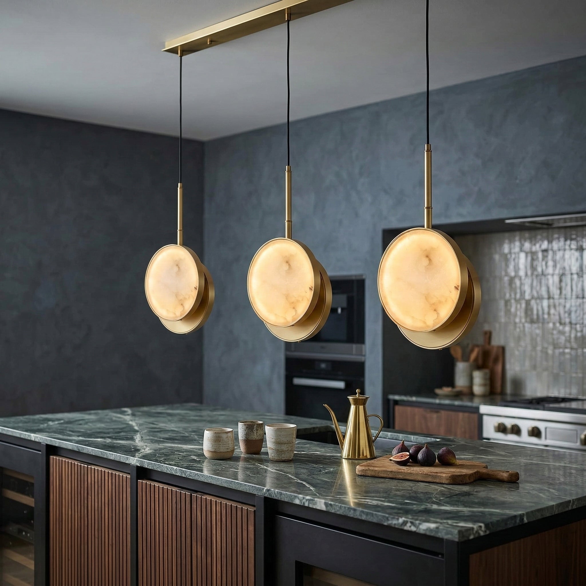 Real Alabaster & Solid Copper Pendant Light | Modern Organic Design | 22cm Natural Stone | Casalola Lights