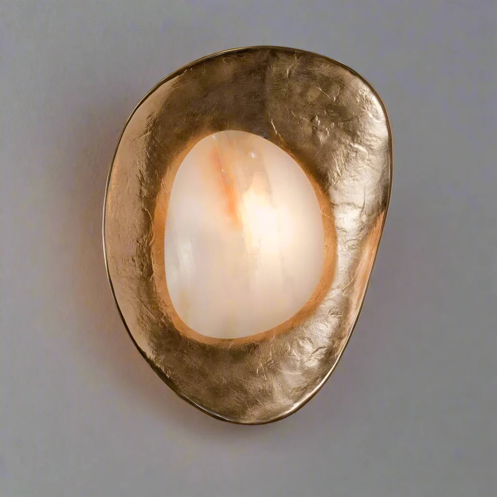 Marble & Copper Wall Sconce | Organic Sculptural Stone Modern Wabi-sabi Living Room Bedroom Casalolalights Luxury Lamps