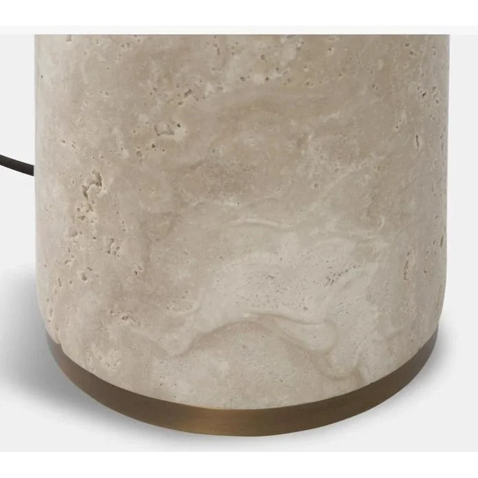 Marble and Fabric Table Lamp – Natural Stone Accent for Modern Living Room or Bedroom