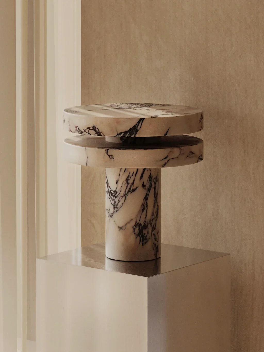 Marble Table Lamp for Living Room and Console | Small Solid Stone Sculptural Modern Minimalist Casalola Lights Luxury