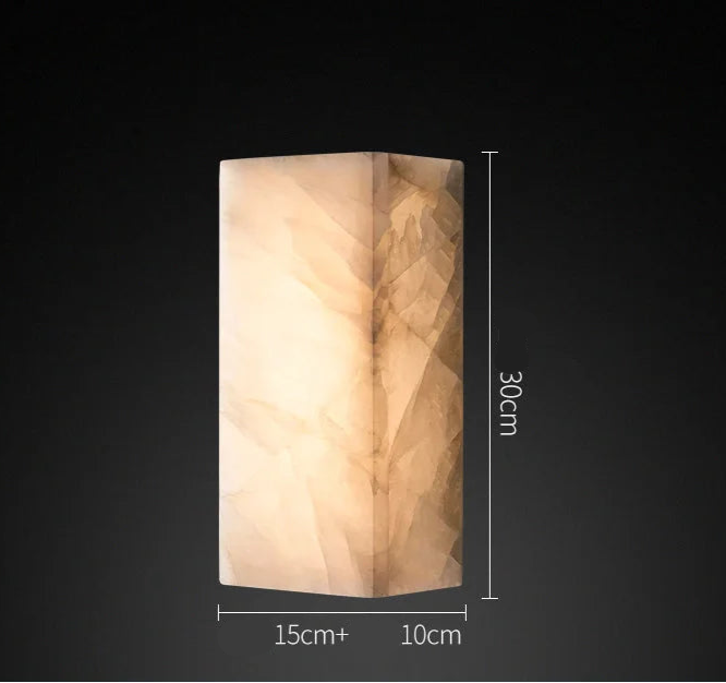 Luxury Alabaster Marble Wall Sconce – Modern Minimalist Led Light for Bedroom & Hallway