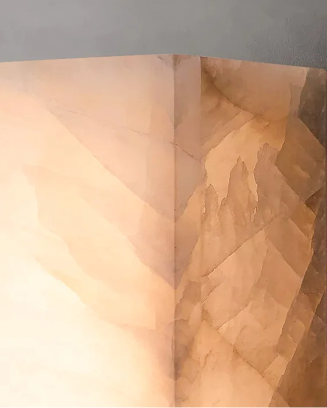 Luxury Alabaster Marble Wall Sconce – Modern Minimalist Led Light for Bedroom & Hallway