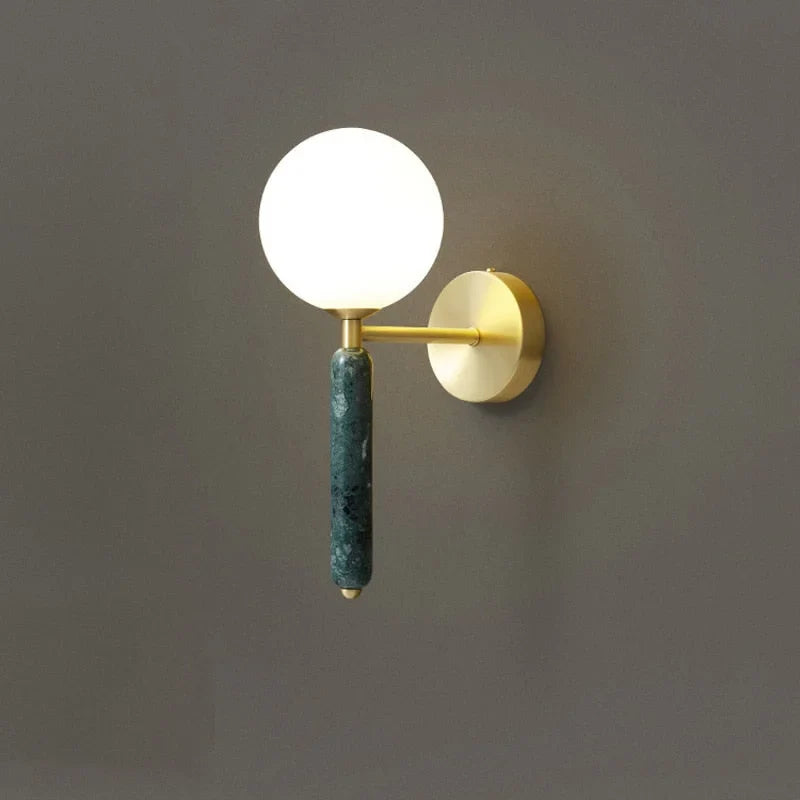 Marble Wall Sconce 32cm | Natural Stone Bedside Reading Light Green White Black Bedroom & Hallway Casalolalights Luxury