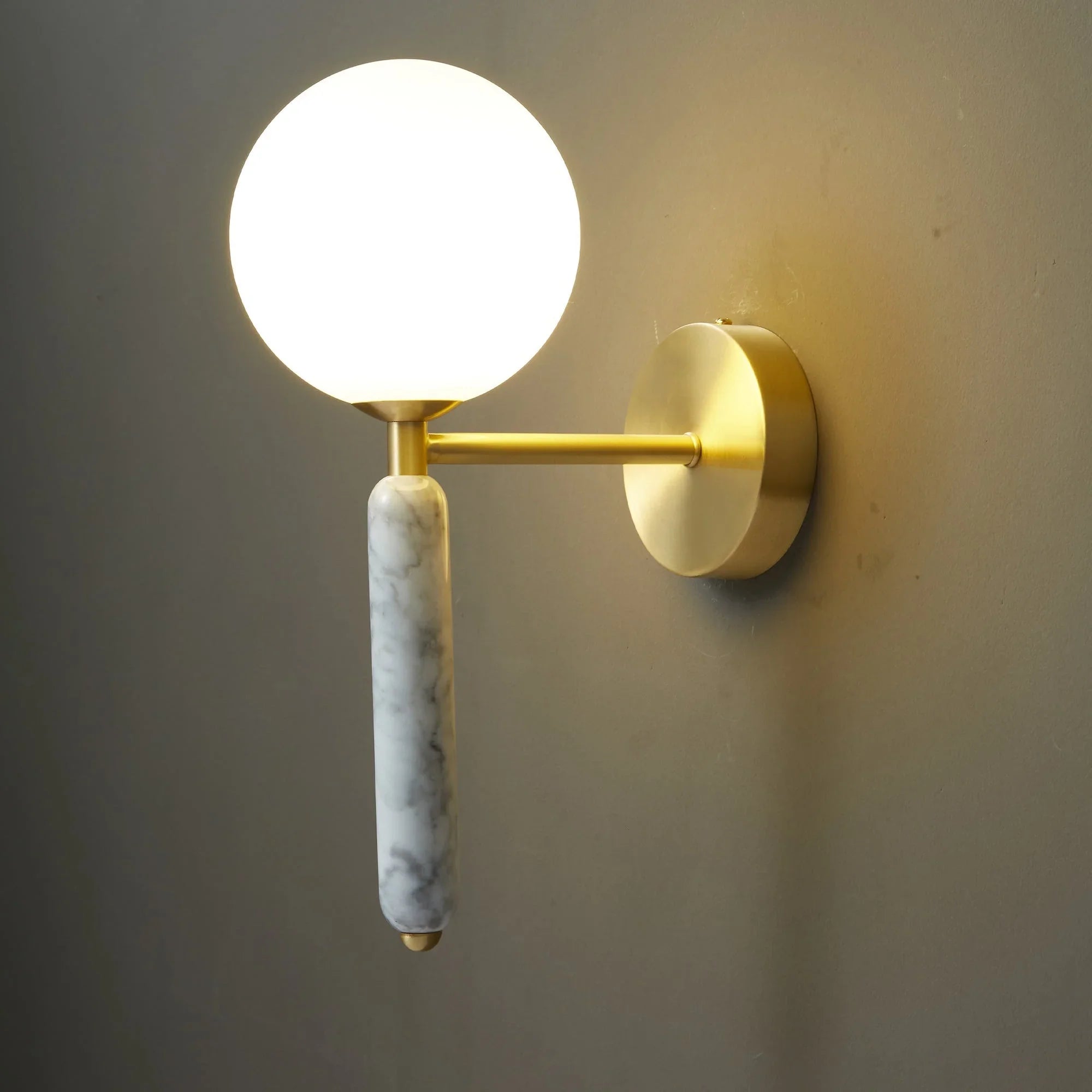 Marble Wall Sconce 32cm | Natural Stone Bedside Reading Light Green White Black Bedroom & Hallway Casalolalights Luxury