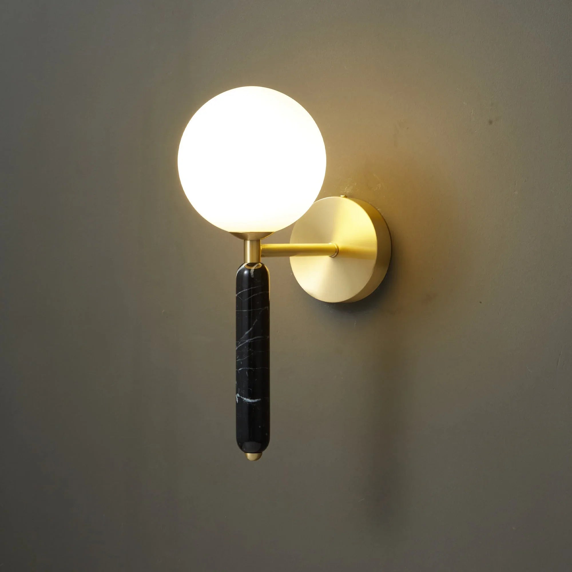 Marble Wall Sconce 32cm | Natural Stone Bedside Reading Light Green White Black Bedroom & Hallway Casalolalights Luxury