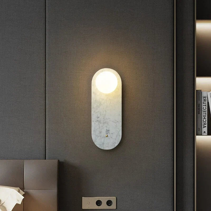 Marble Wall Sconce 32cm | Natural Stone Up-down Light Green or White Bedroom Hallway & Staircase Casalolalights Luxury