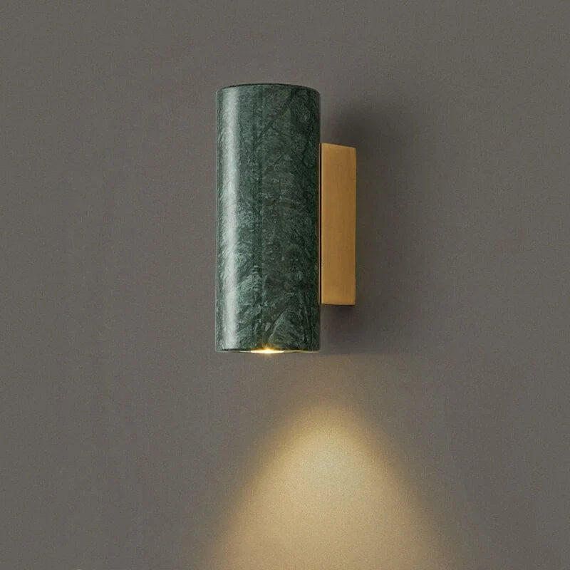 Marble Wall Sconce 16cm | Small Stone Block Bedside Light White Black Green Bedroom Hallway & Corridor Casalolalights
