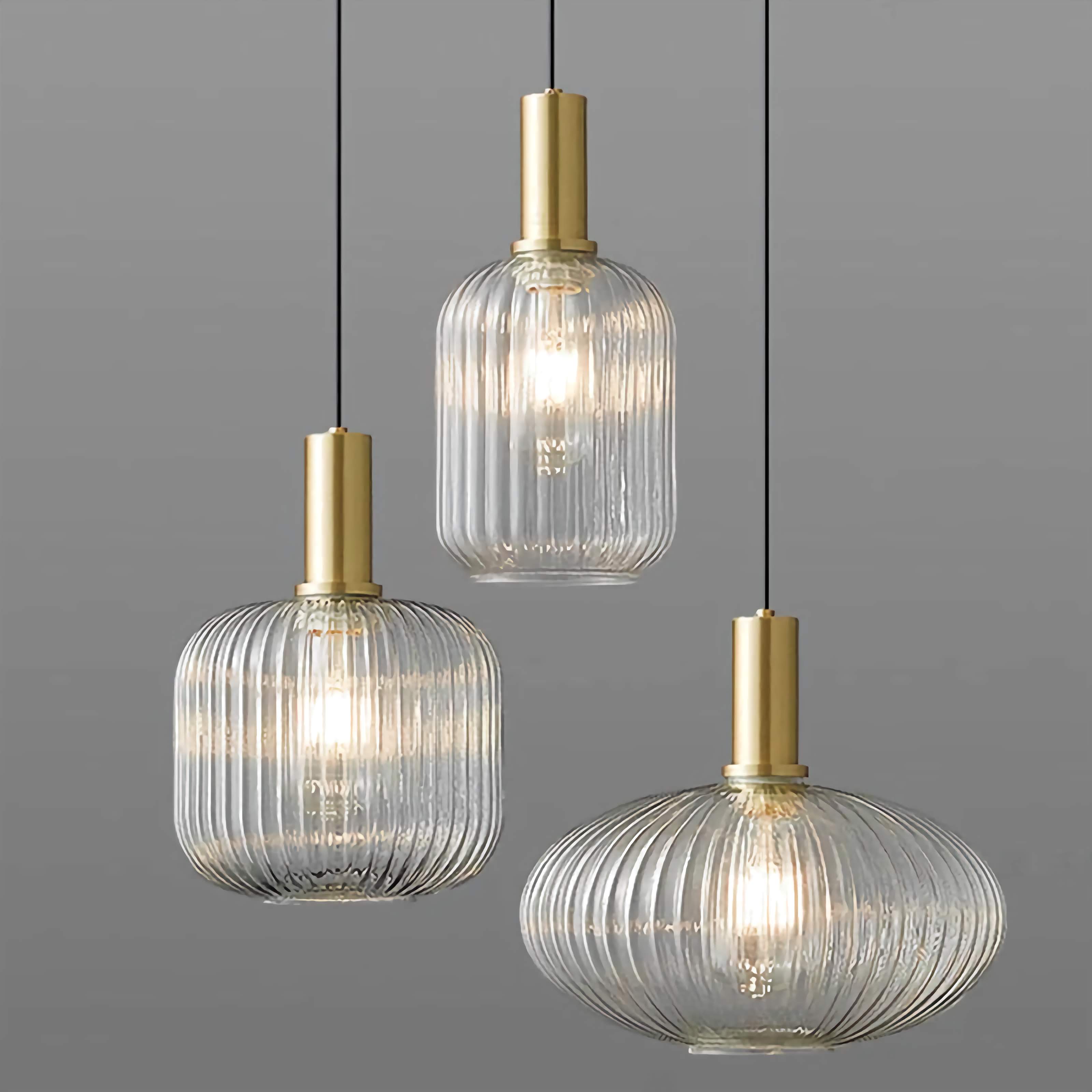 Transparent Glass Pendant Lights | 1-light for Kitchen Bedroom Bathroom