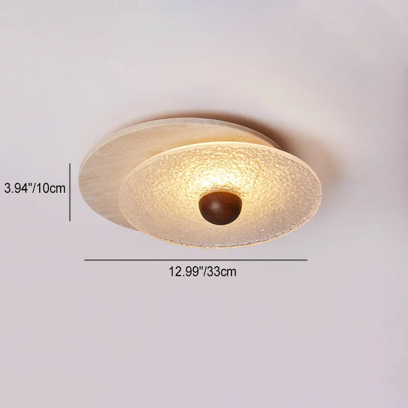 Textured Glass Flush Mount | Modern Hallway Ceiling Light