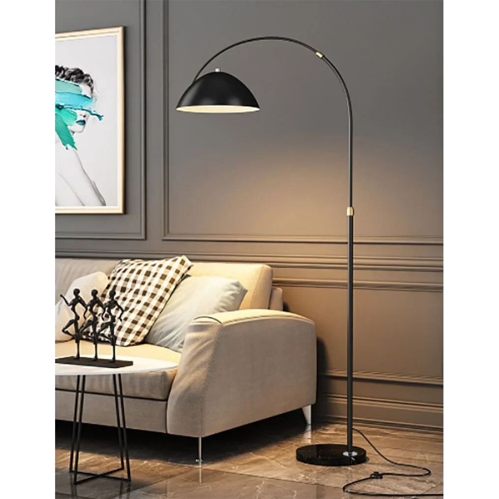 Black or Gold Arc Floor Lamp | 80cm Reach Over Sofa 182cm Tall E26/e27 Dimmable Option Casalola Lights Luxury Lamps