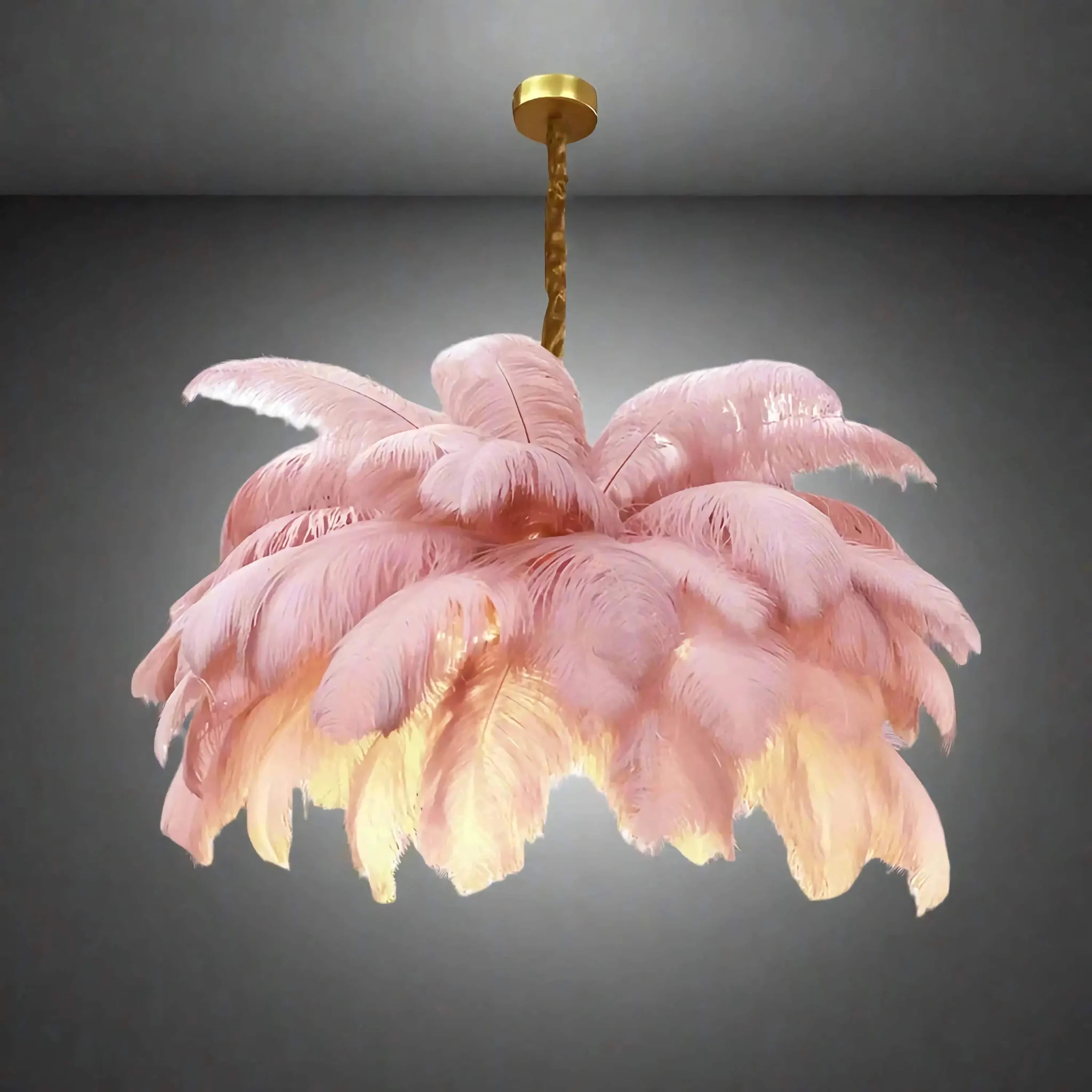 Feather Chandelier Semi Flush Hollywood Regency Decor for Luxury Living Room Bedroom