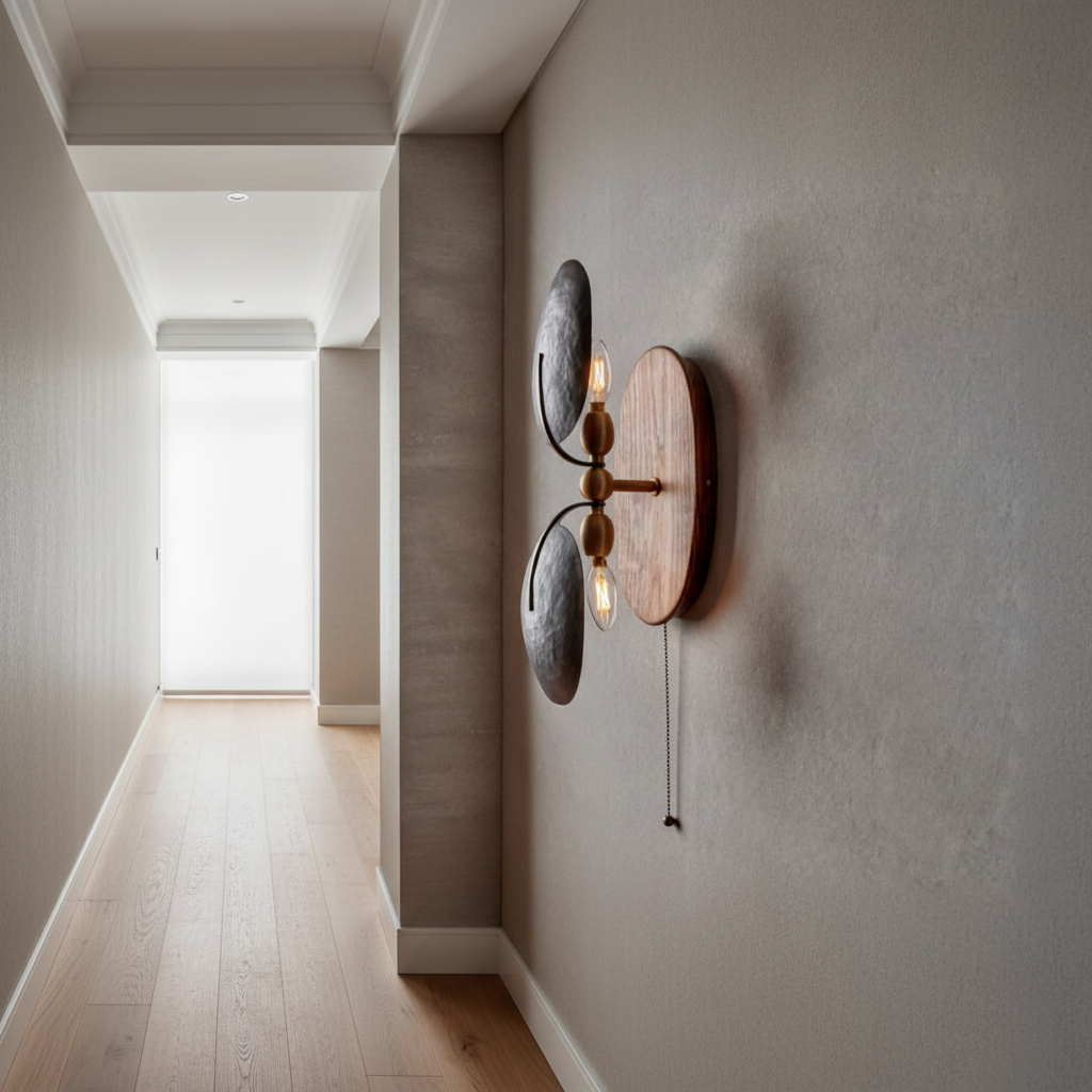 METAL & WALNUT WALL SCONCE | CLDFR02S1