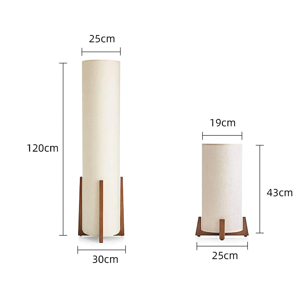 Wood Table Lamp | Bamboo & Walnut Japandi with Fabric Shade or Floor Living Room Bedroom Casalolalights Luxury Lamps