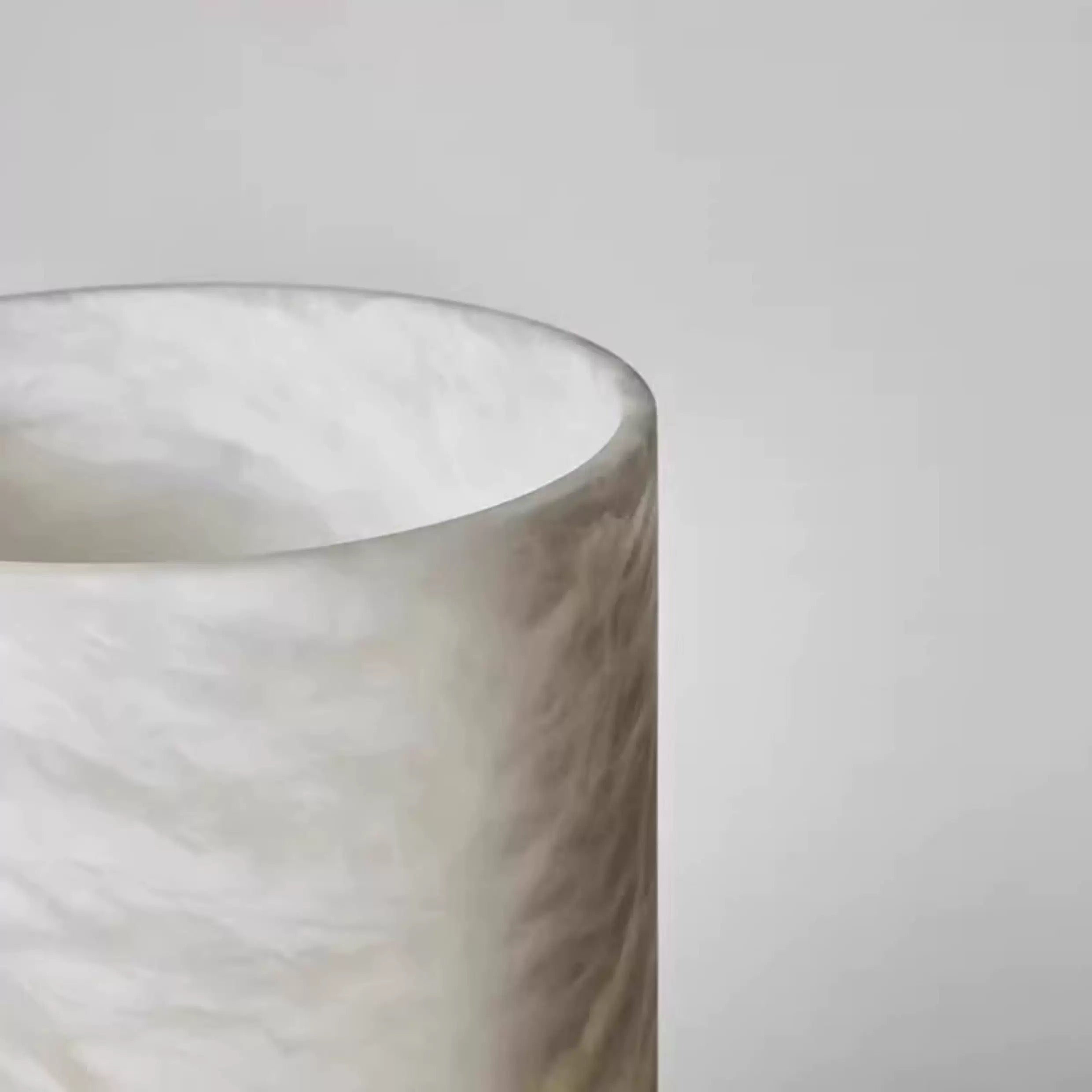 Alabaster Marble Table Lamp with Bronze Base | Luxury Designer Lighting for Bedroom Living Room