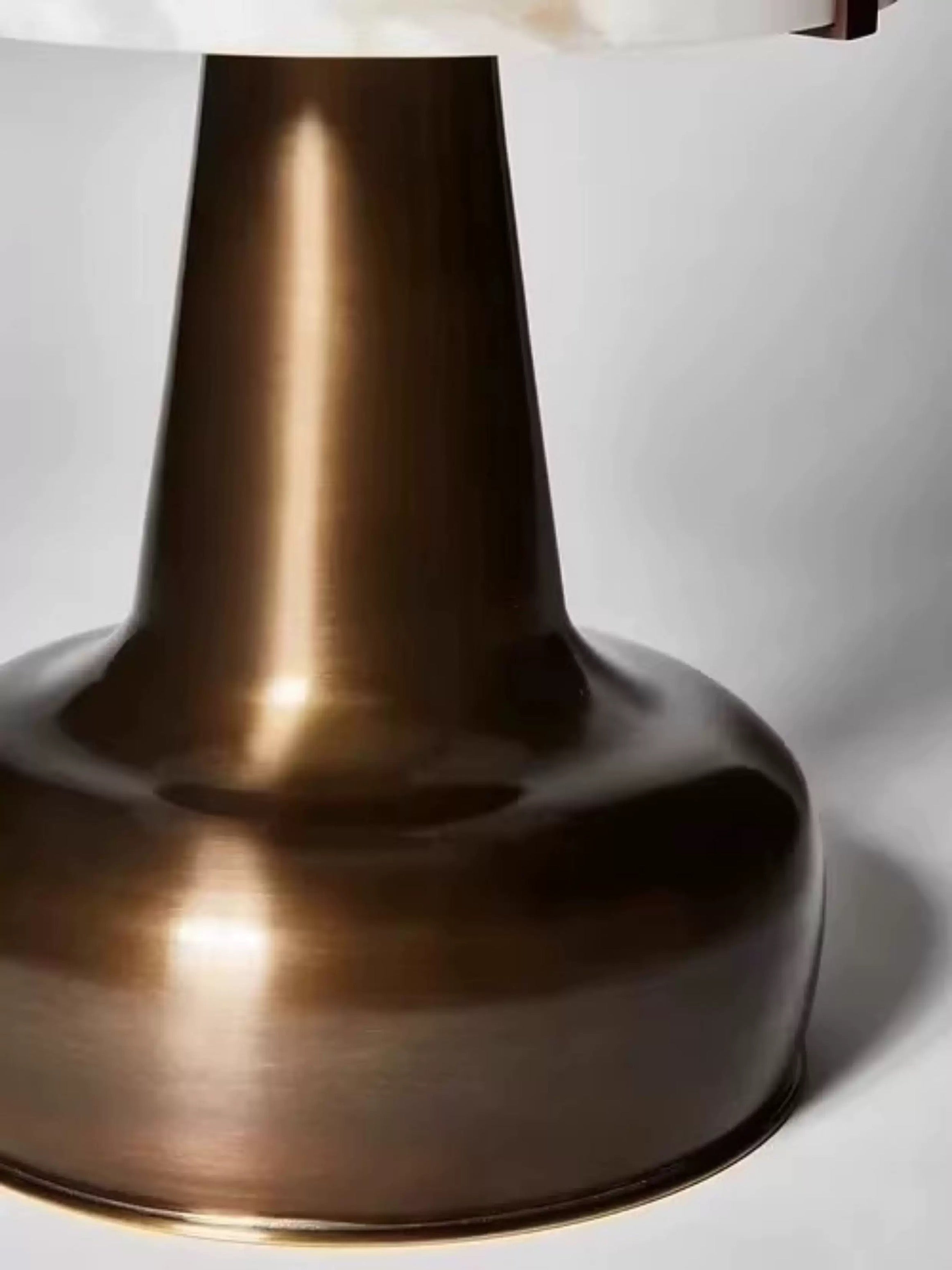 Alabaster Marble Table Lamp with Bronze Base | Luxury Designer Lighting for Bedroom Living Room