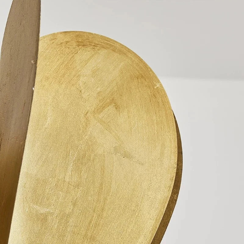 Mid-century Modern Gold Pendant Light – Sculptural Iron Chandelier with 6 Lights for Dining Room or Entryway