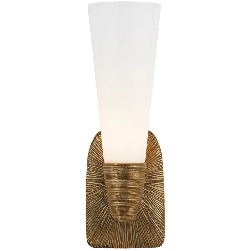 Textured Metal Cone Sconce | Mid Century Modern Wall Light