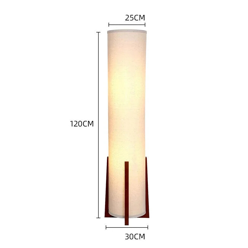 Solid Wood Floor Lamp Minimalist White Cloth Lampshade Japandi Decor | Cl420025