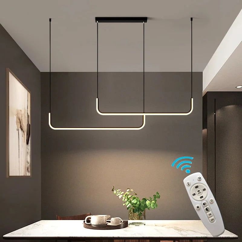 Led Kitchen Island Linear Pendant Lighting | Modern Chandelier Light for Dining Room | Casalola