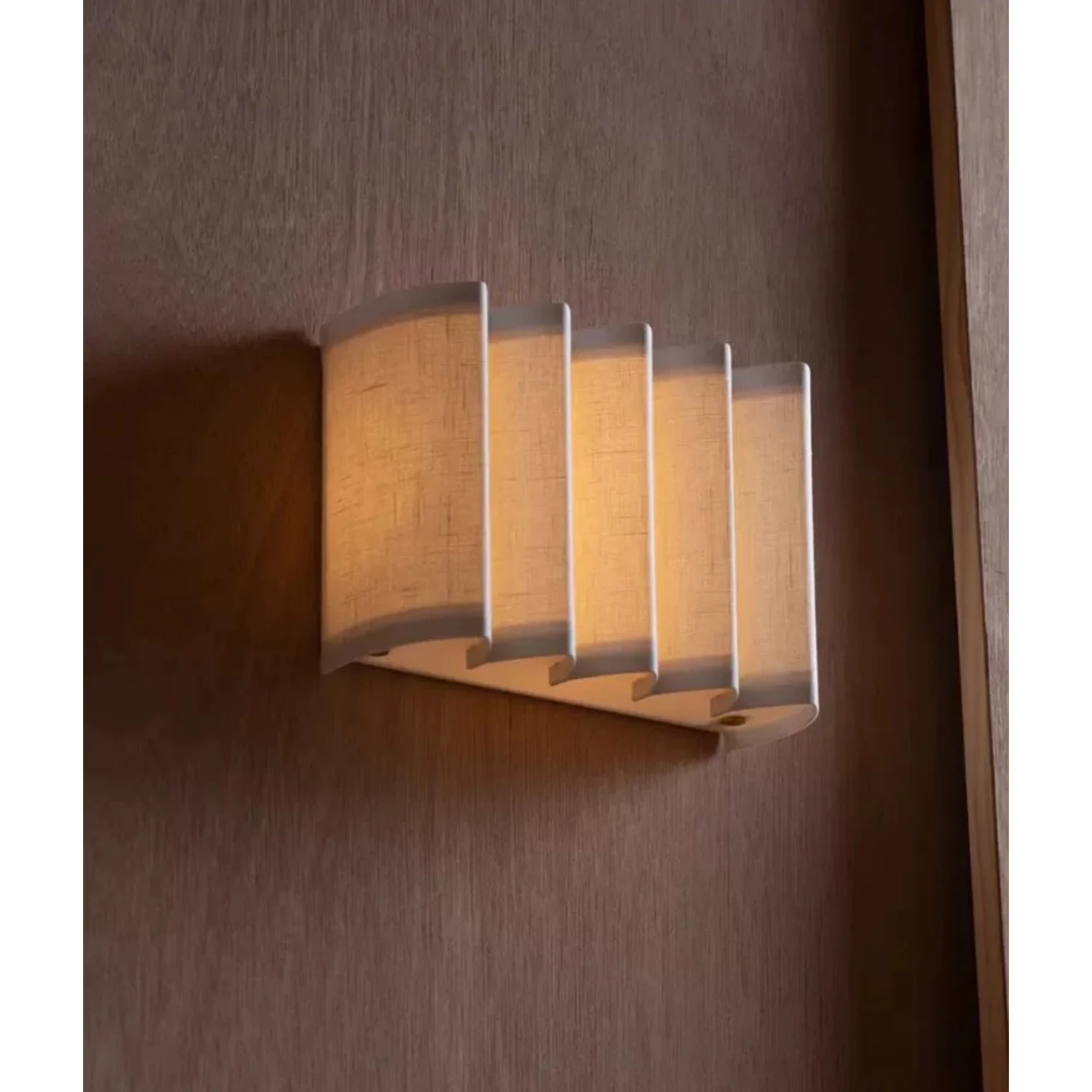 Japandi Wall Lamp Wave Design Warm Light Iron and Fabric 25cm x 18cm Csa Ul Listed Ce