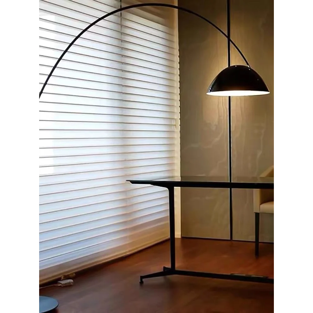 Minimalist Metal Black Arc Floor Lamp Sleek Design | Polished Chrome Finish