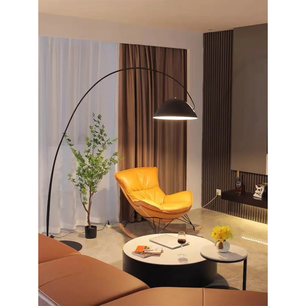 Minimalist Metal Black Arc Floor Lamp Sleek Design | Polished Chrome Finish