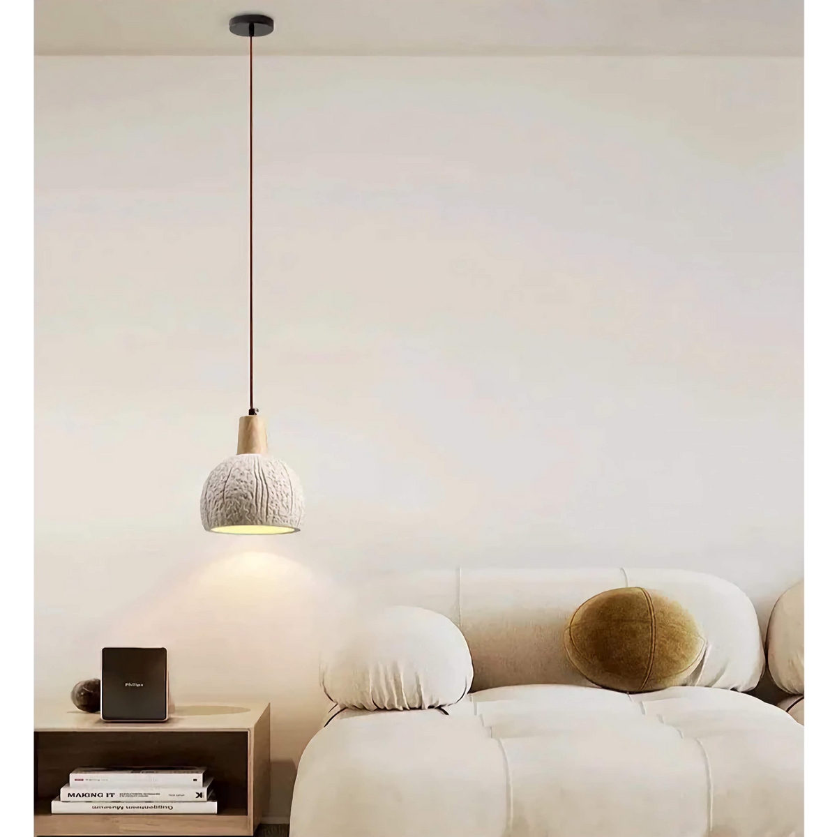 Minimalist Resin Pendant Light 16cm | Compact Organic Hanging Lamp Bedside Kitchen & Dining Room Casalolalights Luxury