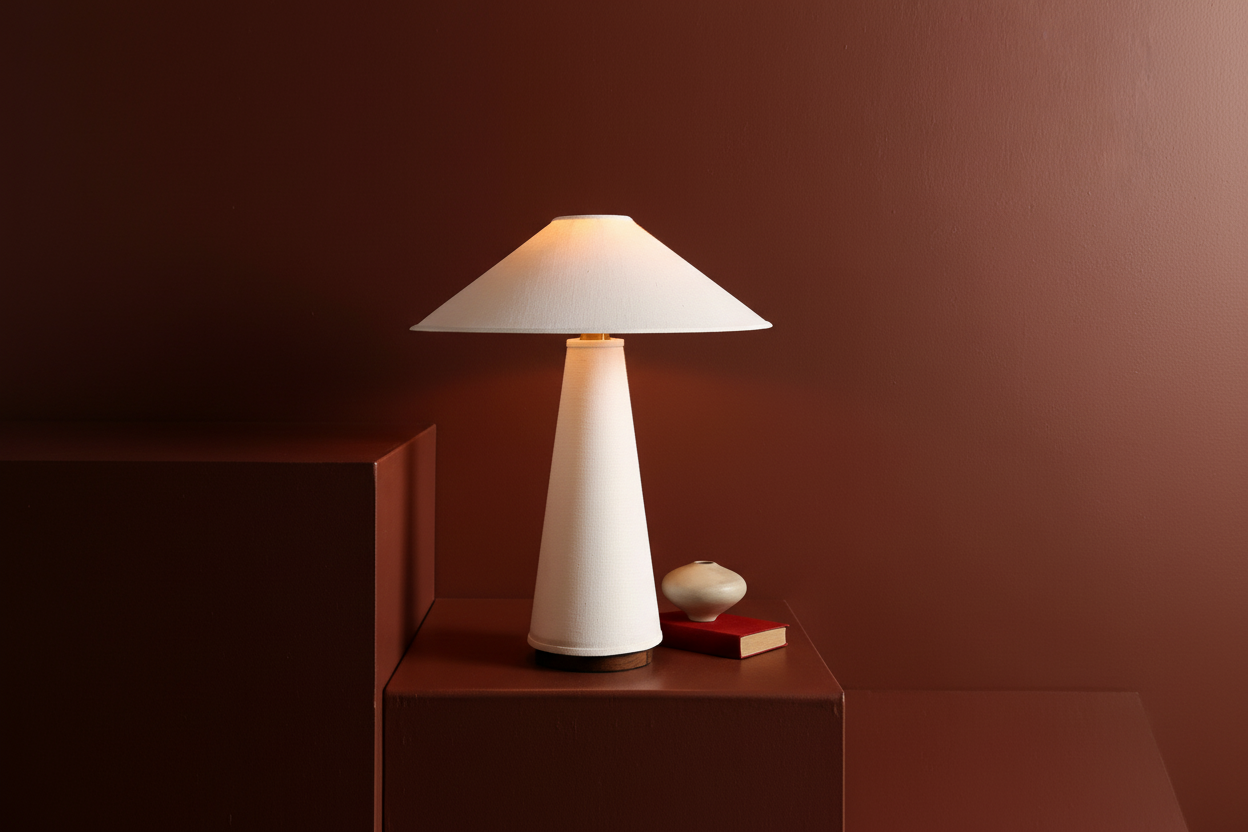 Minimalist Table Lamp Linden White Linen Bedside Lamps Casalolalights Luxury Lamps for Interior Designers